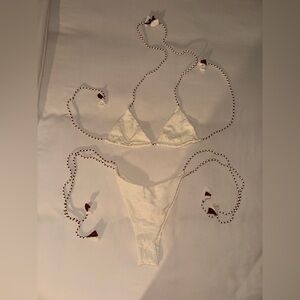 Calzedonia Paisley Print Elegant Cream Bikini Set